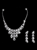 Ensemble de collier de mariage boucles doreilles en argent et collier ensemble de bijoux de mariée en strass