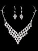 Ensemble de collier de mariage boucles doreilles en argent et collier ensemble de bijoux de mariée en strass