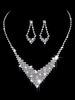 Ensemble de collier de mariage en argent strass Ensemble de bijoux en perles Boucles doreilles et collier de mariée