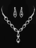 Ensemble de collier de mariage Ensemble de bijoux de mariée en strass argenté