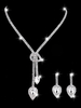 Ensemble de collier de mariage strass argent pendentif sweetheart ensemble de bijoux de mariée