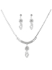 Ensemble de collier de mariée Ensemble de bijoux de mariage en perles de strass argent