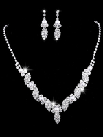 Ensemble de collier en argent de mariage ensemble de bijoux de perles de strass perles