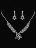 Ensemble de collier en argent Ensemble de bijoux en strass de mariage Ensemble détoiles de mariée