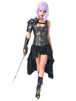 Ensemble de corset vintage noir cosplay 4 pièces