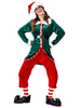 Ensemble De Costume De Noël Vert Rouge Cosplay Elfe 6 Pièces Déguisements Noël Top Ceinture Chapeau Choker Chaussette Pantalon