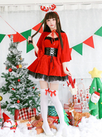 Ensemble De Costume Robe Rouge Père Noël Déguisements Noël