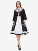 Ensemble De Costumes De Soubrette Déguisement Robe À Volants Noire Collier