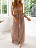 Ensemble de deux pièces imprimé cami top rose avec un pantalon large et une tenue ample pour femmes