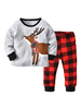 Ensemble de haut et pantalon pour enfants à imprimé écossais avec une tenue de pyjama de Noël pour bébé Déguisements Halloween