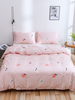 Ensemble de literie 3 pièces coton rose literie fournitures drap de lit housse de couette taie doreiller