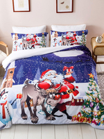 Ensemble de literie 3 pièces en fibre de polyester de Noël blanc fournitures de chambre à coucher