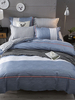 Ensemble de literie 3 pièces en fibre de polyester drap de lit bleu housse de couette taie doreiller fournitures de chambre à coucher