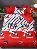 Ensemble de literie 3 pièces en fibre de polyester drap de lit rouge housse de couette taie doreiller fournitures de chambre à coucher