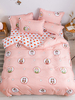 Ensemble de literie 3 pièces en fibre de polyester rose drap de lit housse de couette taie doreiller fournitures de literie rurale