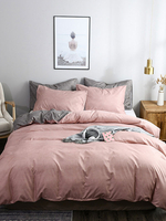 Ensemble de literie 3 pièces en fibre de polyester rose taie doreiller couette fournitures de chambre à coucher