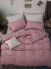 Ensemble de literie 3 pièces en mélange de poly / coton; rose