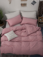 Ensemble de literie 3 pièces en mélange de poly / coton; rose