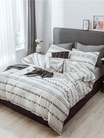 Ensemble de literie Belle 3 pièces en coton blanc Fournitures de chambre à coucher