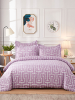 Ensemble de literie Belle literie douce en fibre de polyester 3 pièces pourpre