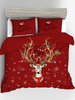 Ensemble de literie de Noël Literie de Noël rouge en fibre de polyester 3 pièces