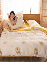 Ensemble de literie en flanelle 4 pièces Ensembles de chambre à coucher colorés en flanelle imprimée chic