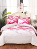 Ensemble de literie Fabuleux 3 pièces en fibre de polyester rose drap de lit housse de couette taie doreiller literie