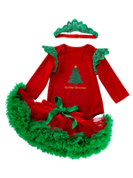 Ensemble de Noël Bébé à volants Jupe Tutu Coton Costumes De Noël Déguisements