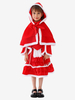 Ensemble De Noël Fille Robe Rouge Cape Costumes De Vacances Déguisement