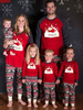 Ensemble de Noël pour femme; mélange de coton rouge; motif de Noël; costumes de vacances de Noël