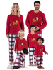 Ensemble de Noël pour femme; mélange de coton rouge; motif de Noël; costumes de vacances de Noël