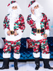 Ensemble de noël pour hommes chapeau en fibre de Polyester rouge pantalon haut en Polyester Costumes de vacances du père noël