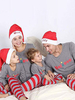 Ensemble de Noël pour hommes en mélange de coton gris à rayures en polyester Costumes de vacances de Noël