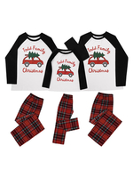 Ensemble de pyjama de Noël en famille en tricot de polyester avec pantalon de Noël et haut 2 pièces