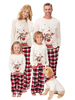 Ensemble De Pyjamas De Famille Noël En Mélange De Coton Blanc Costume Noël Cadeau Enfant