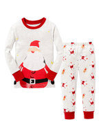 Ensemble de pyjamas de Noël pour enfants; pantalon blanc de père Noël et ensemble haut 2 pièces Déguisements Halloween