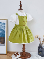 Ensemble de robe Lolita pour enfants Robe chasuble et chemise