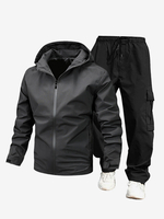 Ensemble De Sport À Capuche Pantalon Noir Football Entraînement Confortable