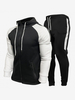 Ensemble De Sport Zipper Pantalon Noir Football Entraînement Confortable
