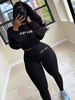 Ensemble de Vêtements de Sport Deux Pièces Imprimé Taille Haute à Col Rond avec Manches Courtes Pantalons Longs Moulants Bicolores Ensembles Tailleurs