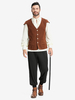 Ensemble gilet vintage marron café pour homme costumes de vacances