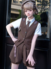 Ensemble Gothique Lolita Pantalon Sans Manches Marron Café