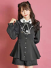 Ensemble Gothiques Lolita Noir Volants Manches Longues Short Top Nœud Papillon