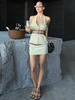 Ensemble Jupe Kaki Style en Route Polyester Ceinture Chic