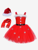 Ensemble Noël Chapeau Écharpe Robe Costumes De Vacances Enfant Déguisement