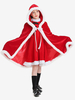 Ensemble Noël Rouge Cape Top Polyester Enfant Déguisement Noël