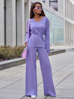 Ensemble Pantalon Noir"idien Acrylique À Lacets Décontracté