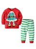 Ensemble pyjama de Noël avec haut rayé et pantalon à rayures pour enfants; 2 pièces Déguisements Halloween