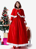 Ensemble Robe Rouge De Noël Cape Costumes De Vacances De Noël Déguisement