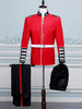 Ensemble rétro rouge pour hommes élégant manches longues costume machaon Performance vêtements de danse